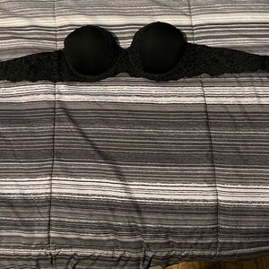 Victoria's Secret Black Lace Strapless Bra